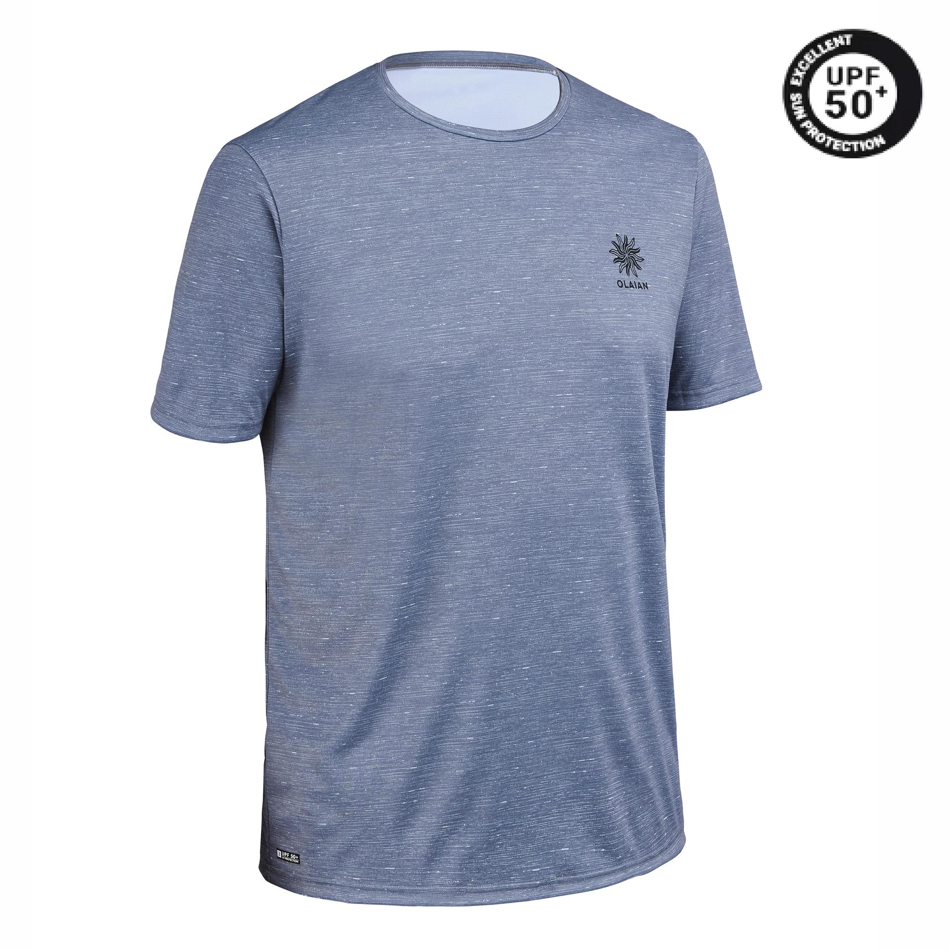 men surfing short-sleeved uv water t-shirt top grey