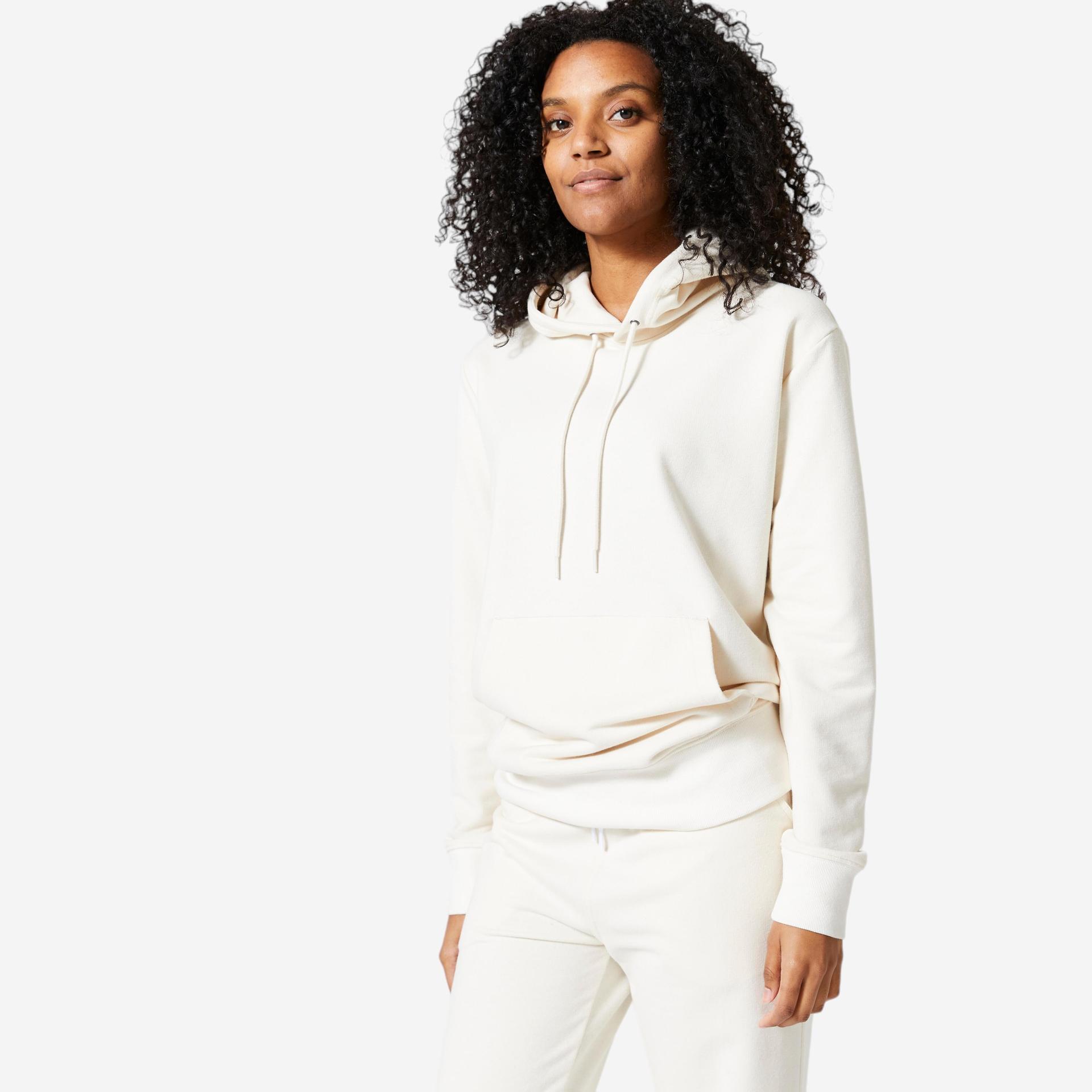 women's sweatshirt hoodie 500 no dye-white