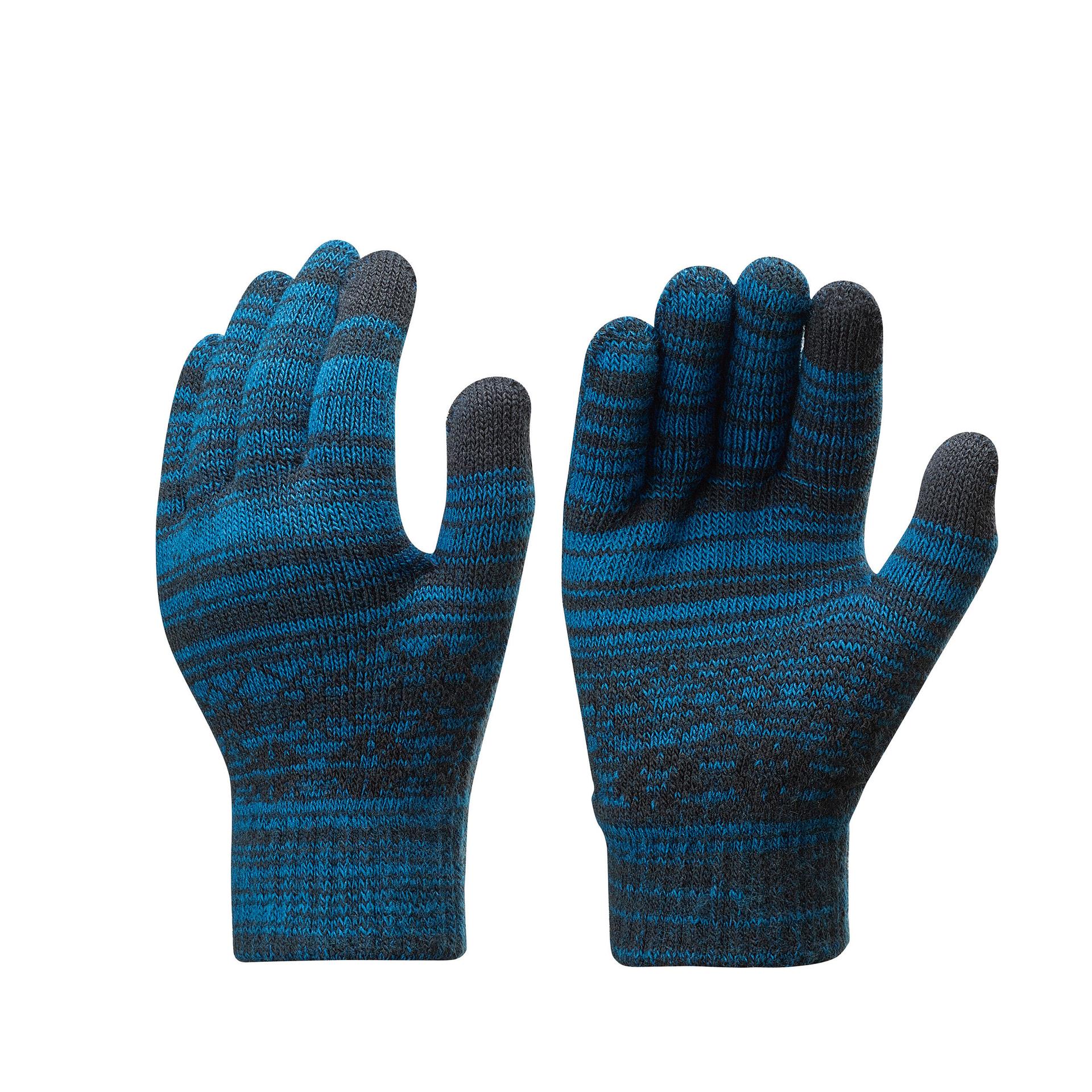 kids' touchscreen compatible hiking gloves - sh100 knitted - aged 4-14 years