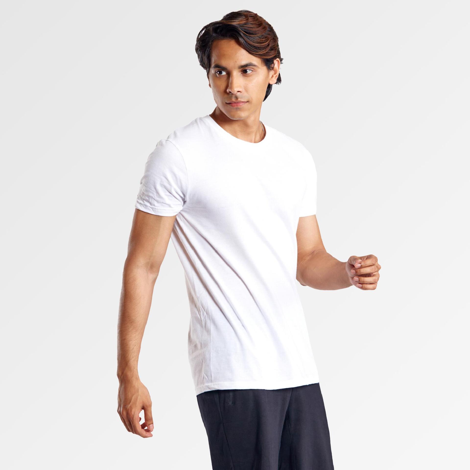 men's tshirt regular fit for light activity-white