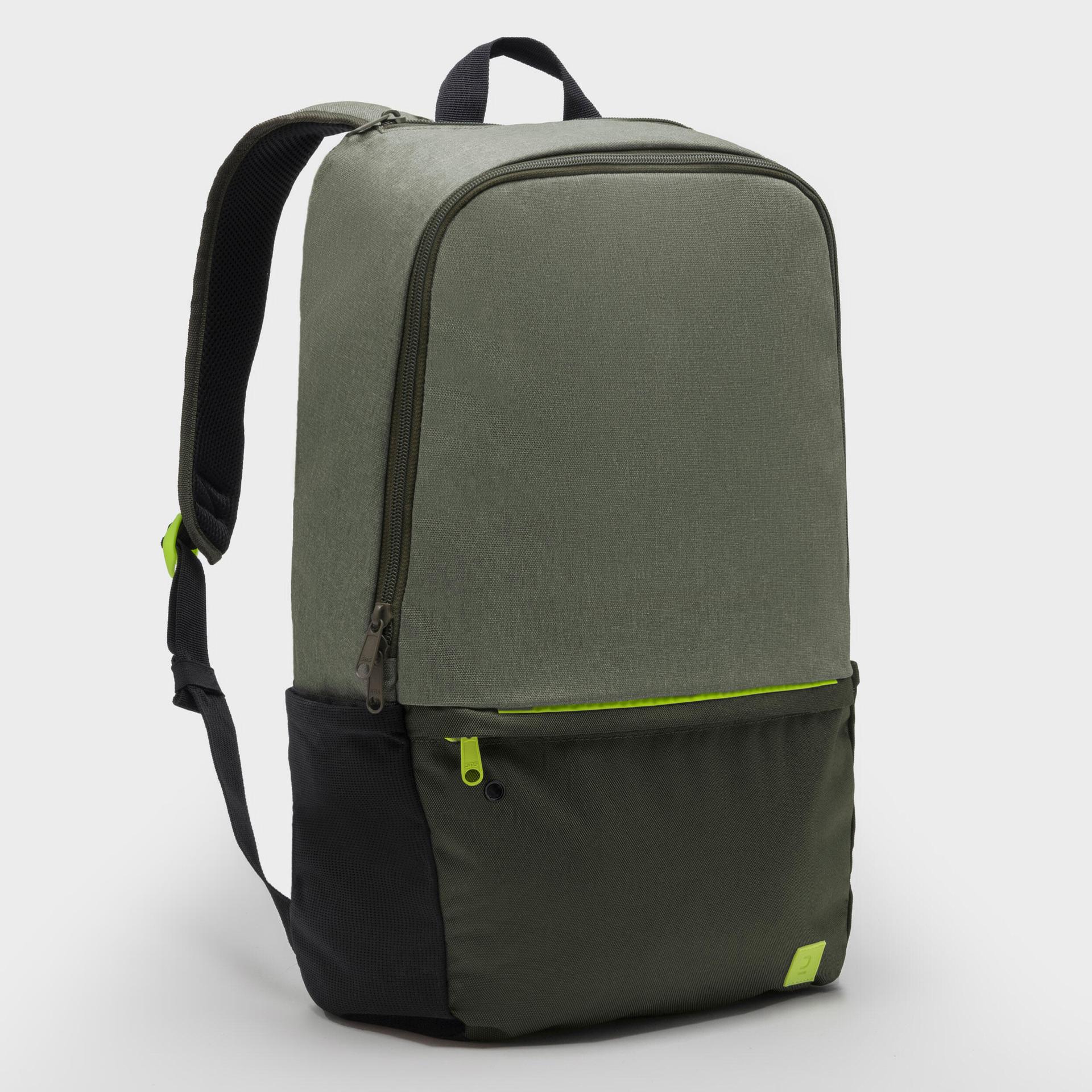 24 l backpack essential - khaki/neon yellow