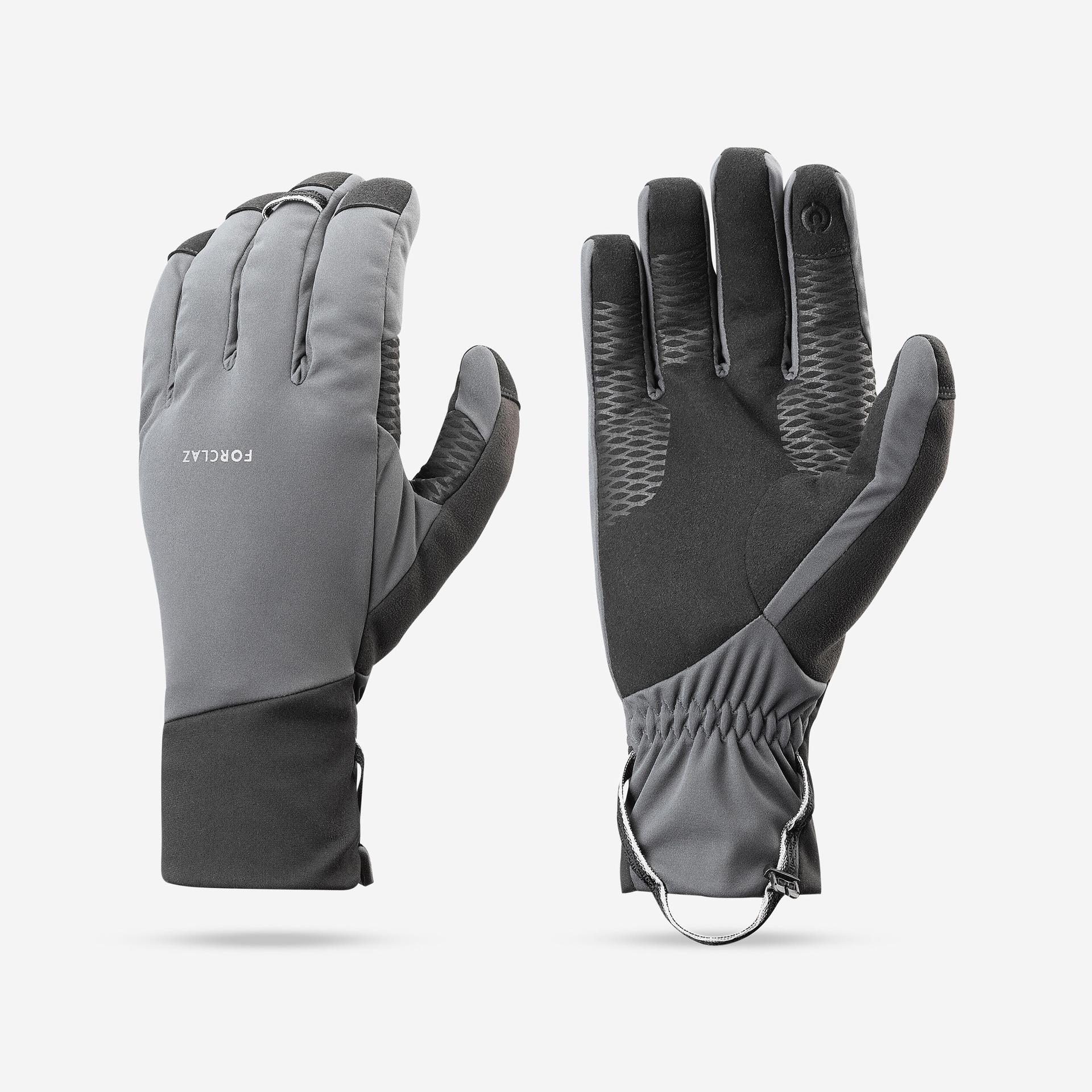 adult mountain trekking windproof touchscreen gloves - mt900 grey