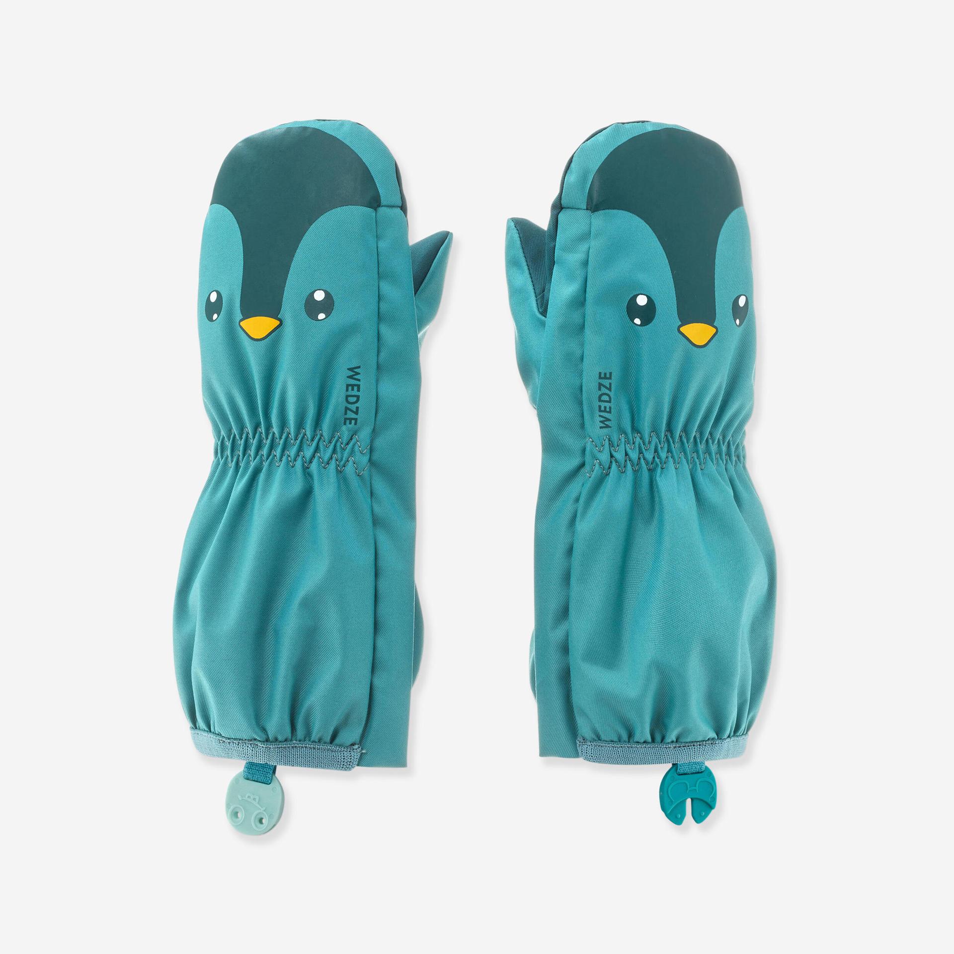 baby ski mittens - warm lugiklip turquoise