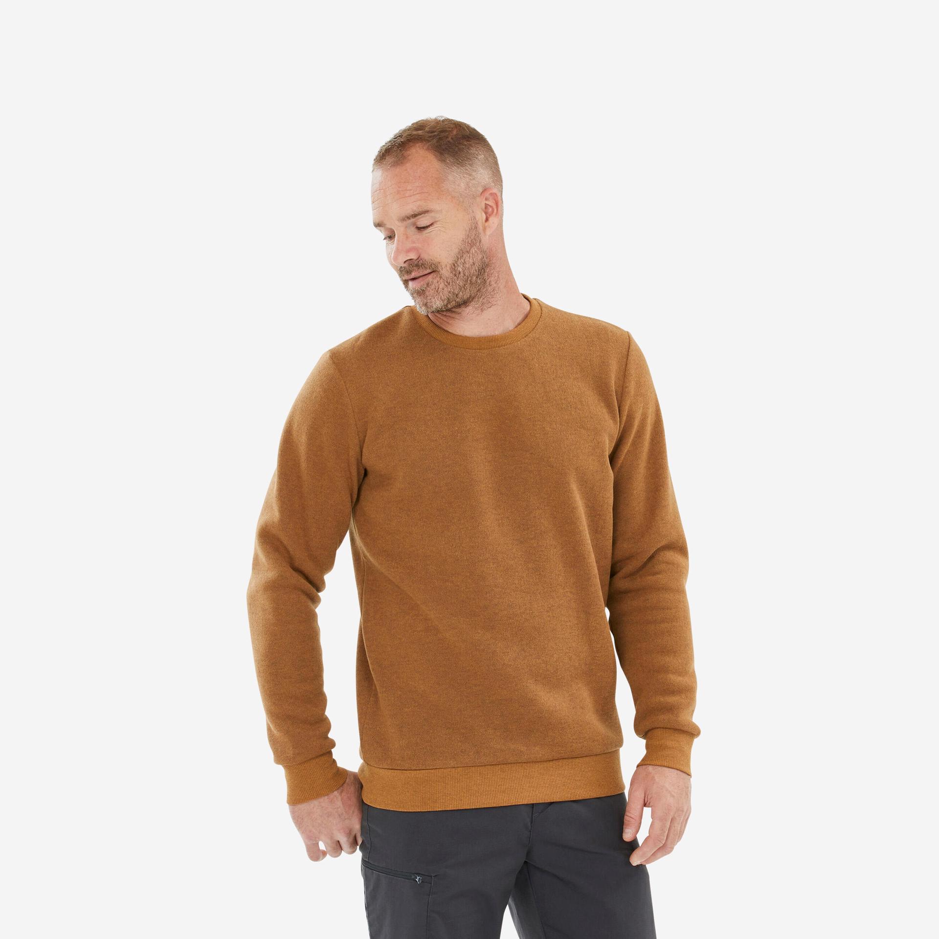 men's crew-neck hiking jumper - nh150