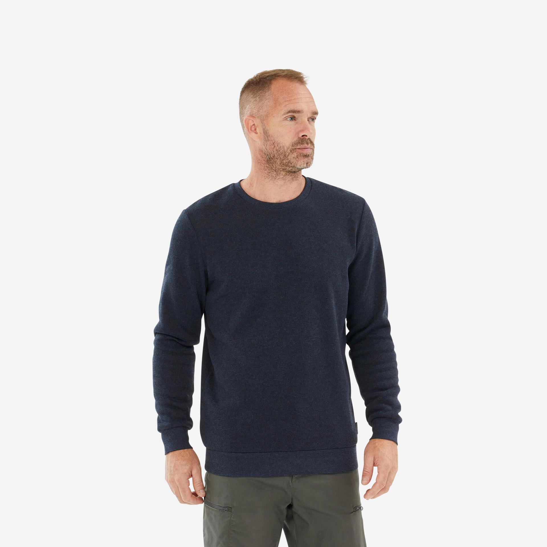 men's crew-neck hiking jumper - nh150