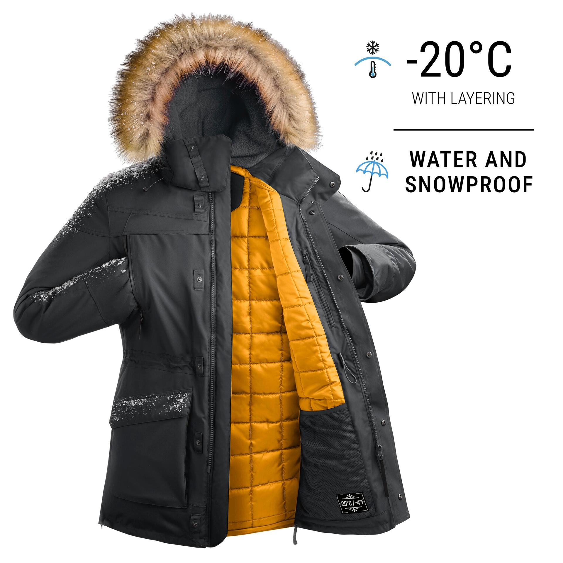 men's winter waterproof hiking parka - sh900 -20°c