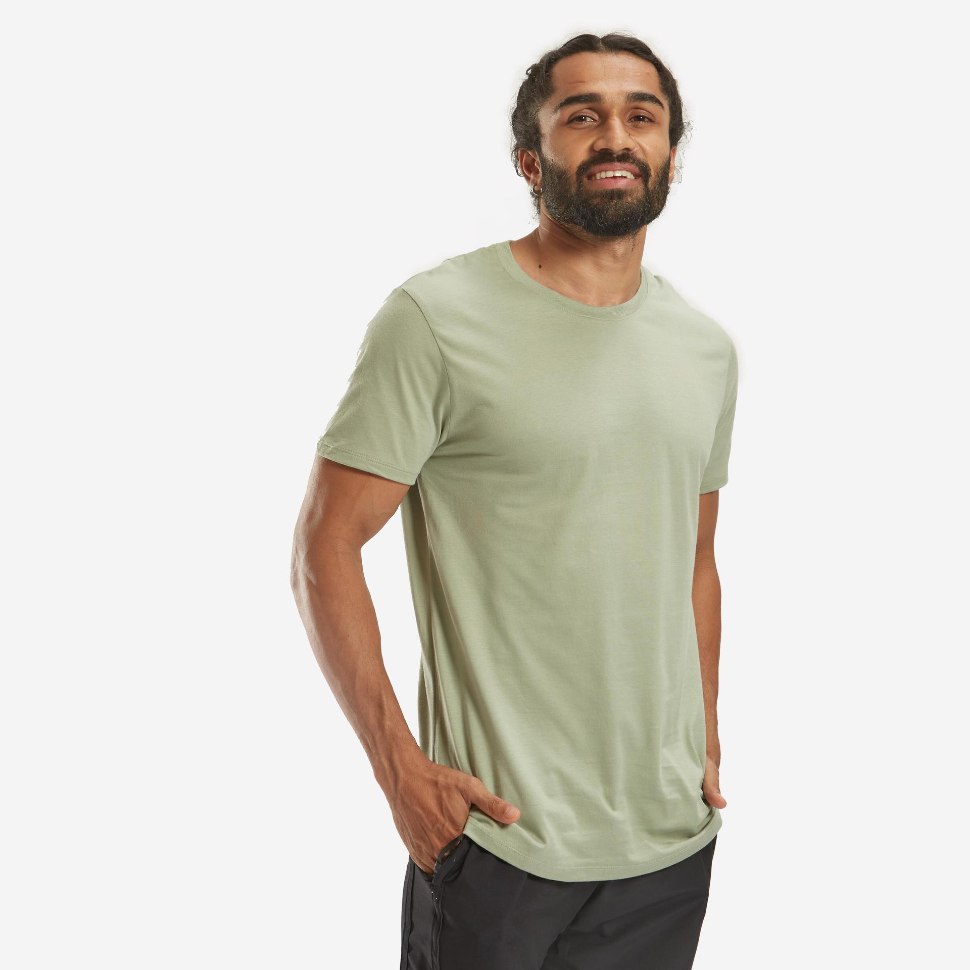 men's t-shirt for gym cotton rich 100-khaki