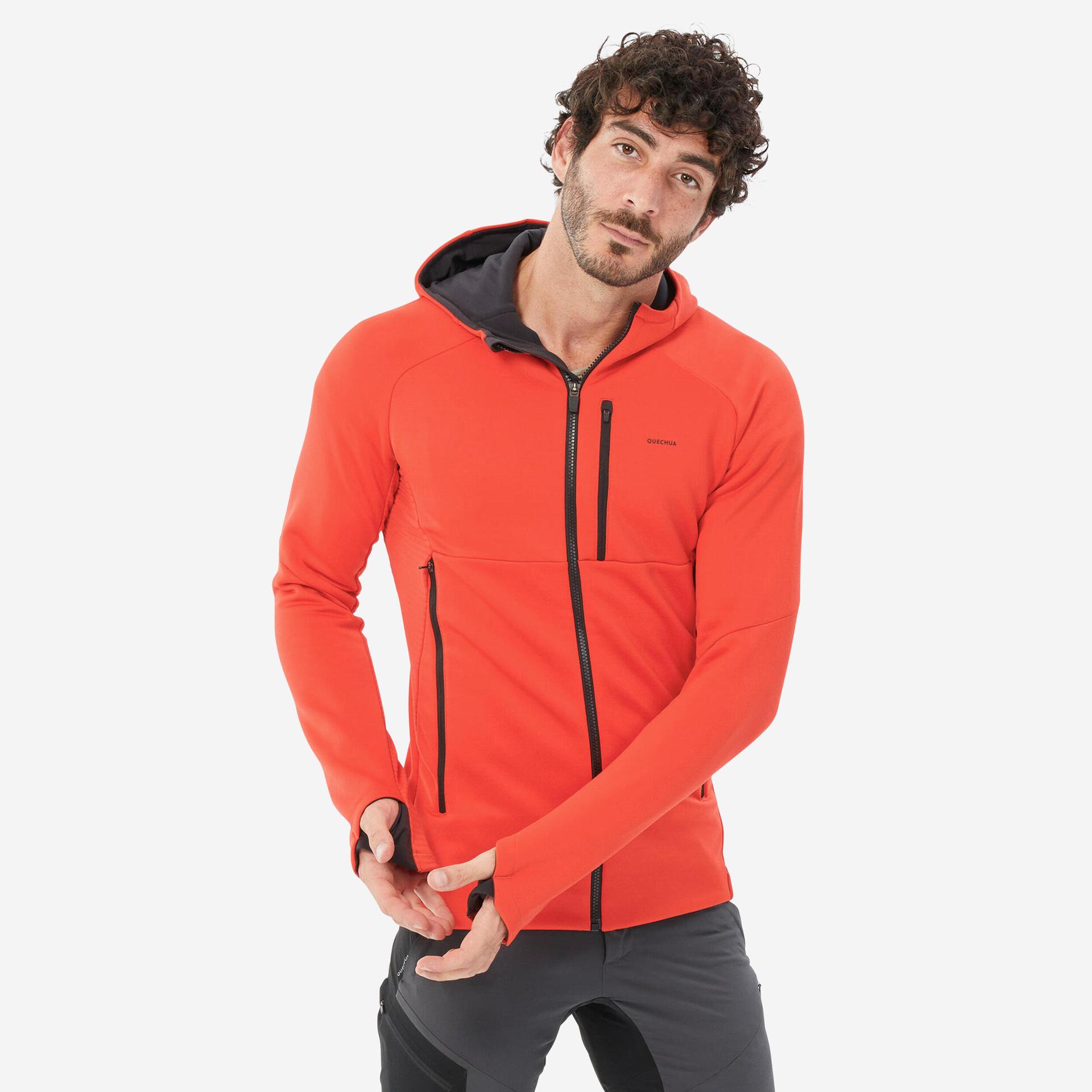 men's hiking fleece jacket - mh500 hood