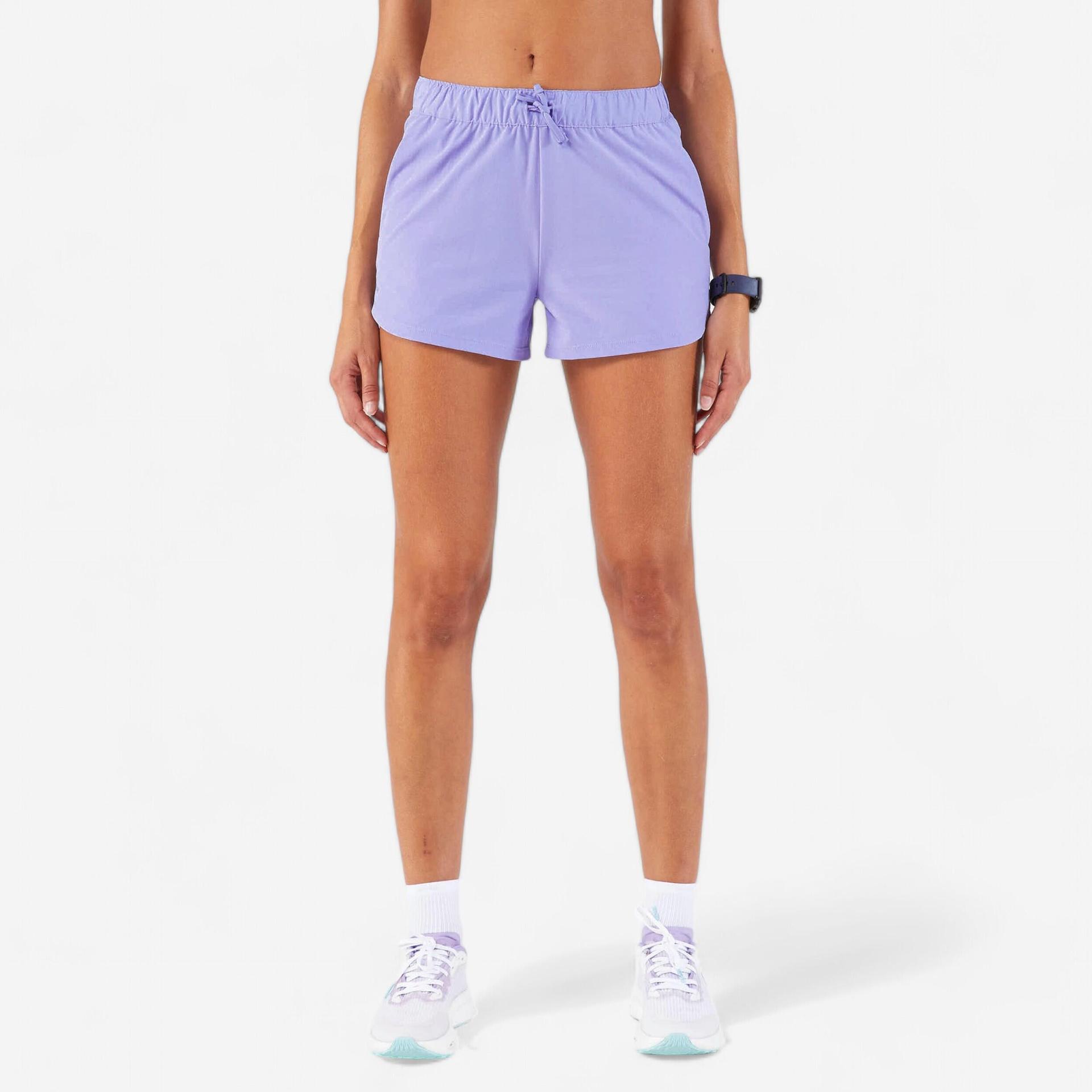 women's running & trail running breathable shorts kiprun run 500 dry-purple