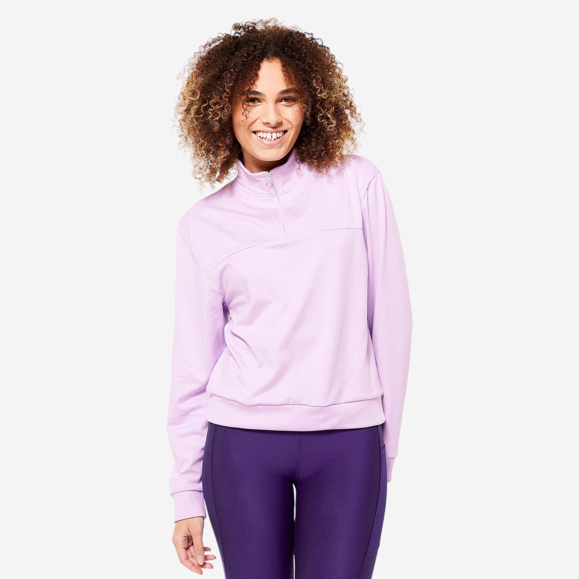 women sweatshirt half-zip - lilac