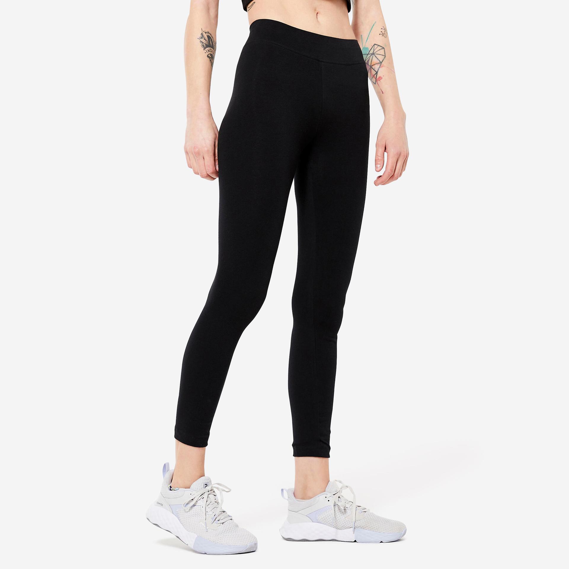 women's trackpants for gym 7/8 500-black