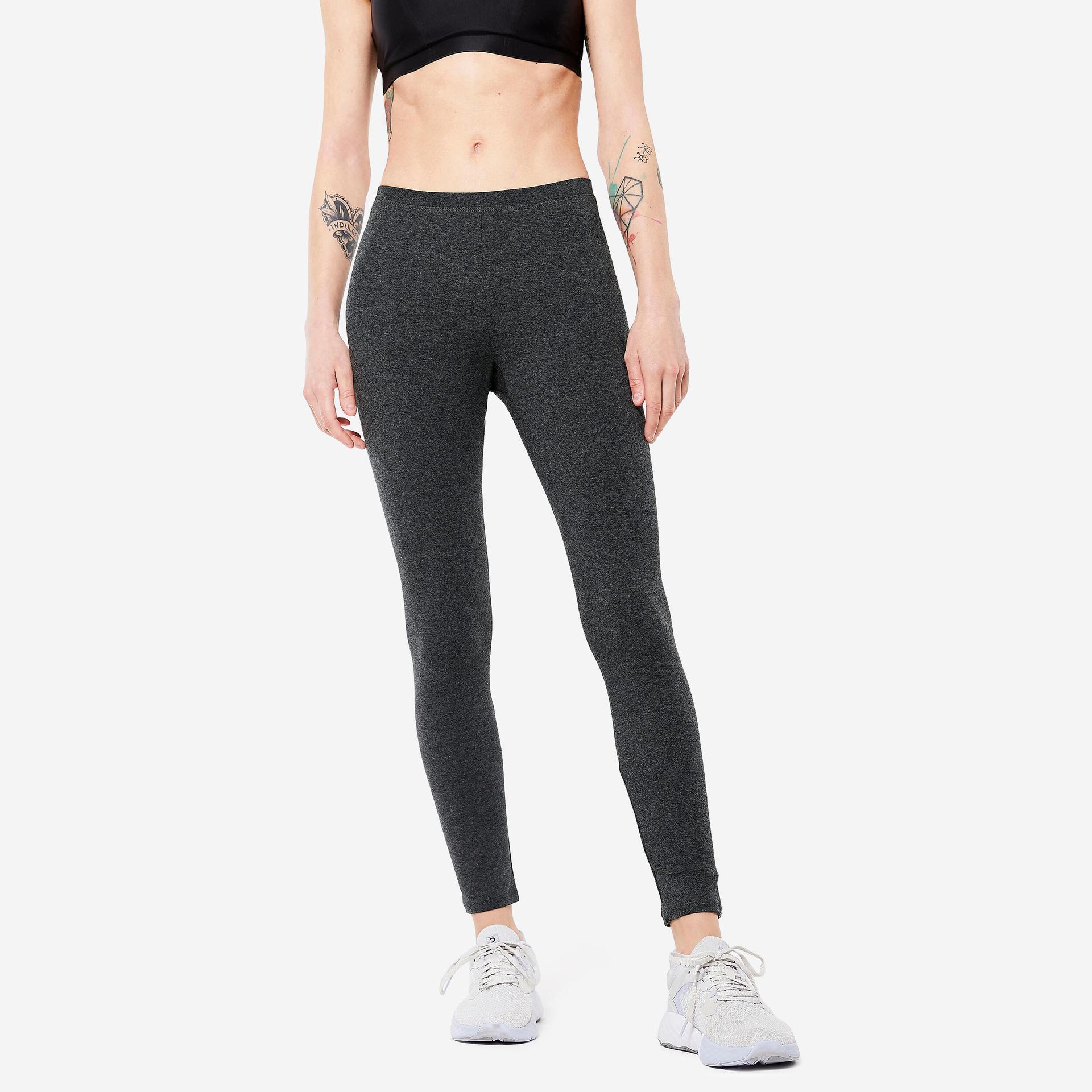 women's trackpant for gym cotton rich 100- dark grey marl