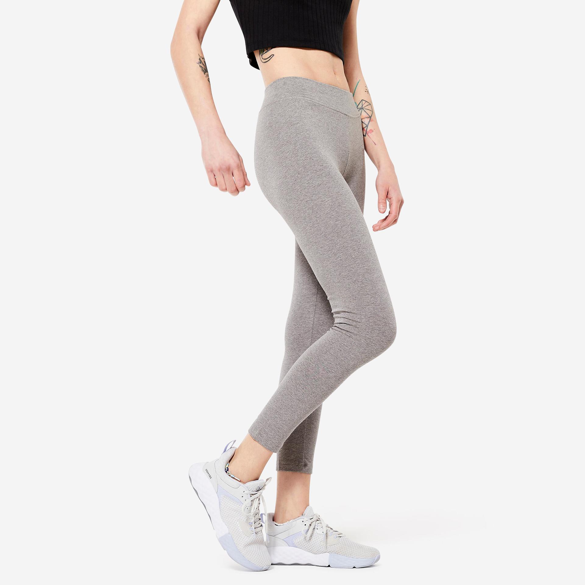 women's trackpants for gym 7/8 500-grey marl