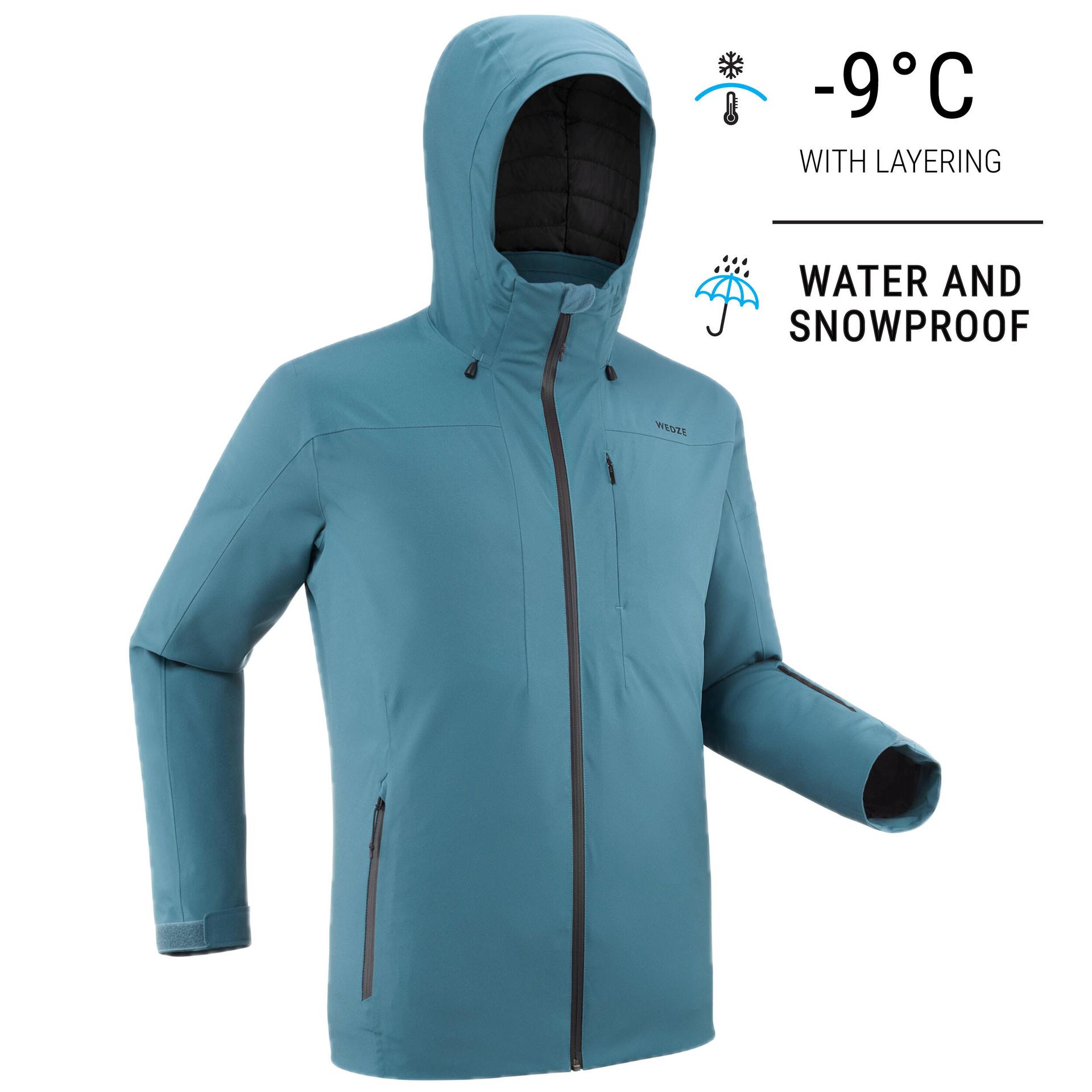 men winter jacket for skiing - teal -9°c