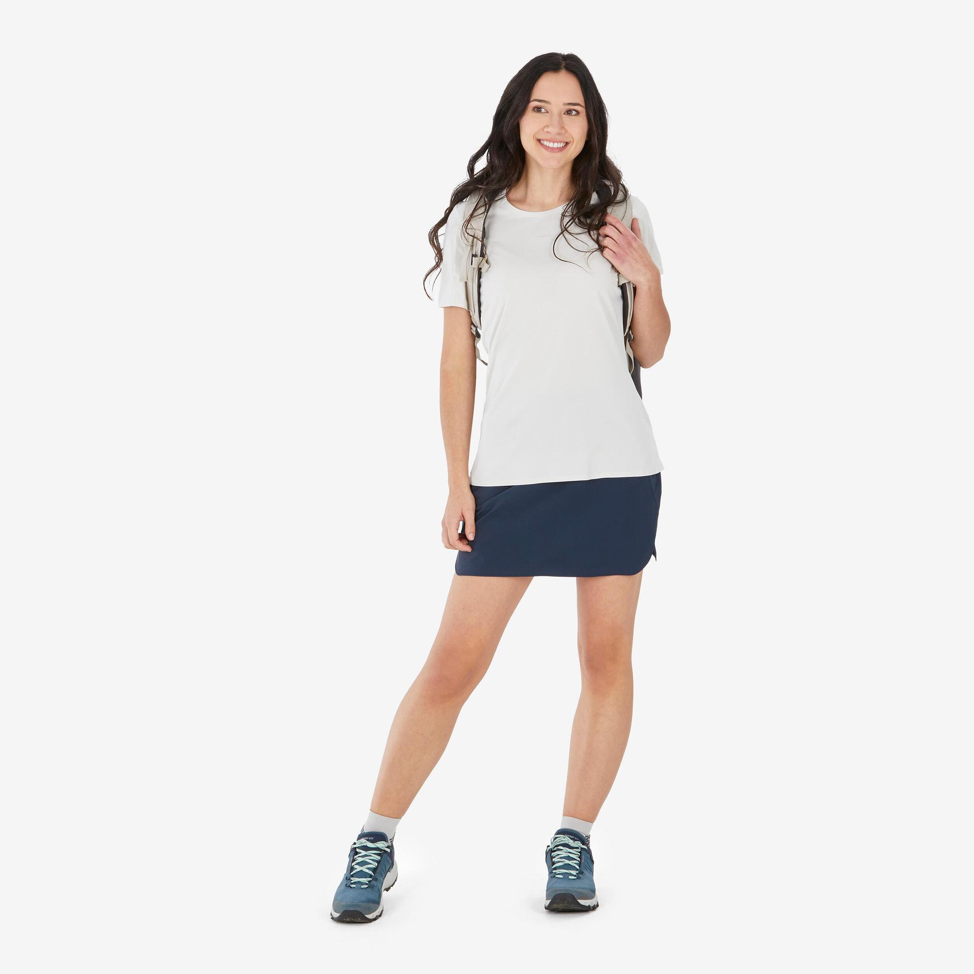 women dry fit skort with pocket dark blue - mh500