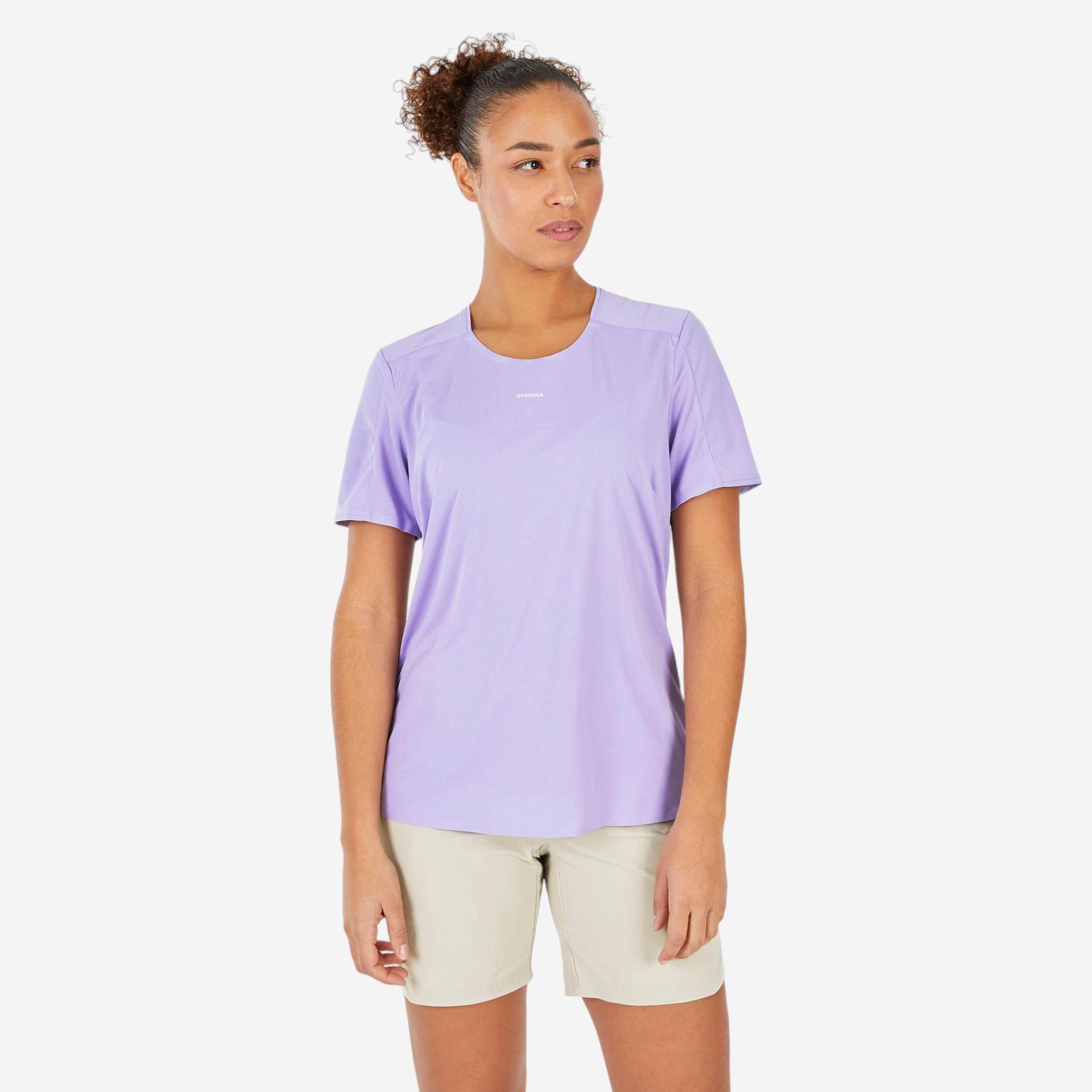 women dry fit activewear light t-shirt lavender purple  - mh500