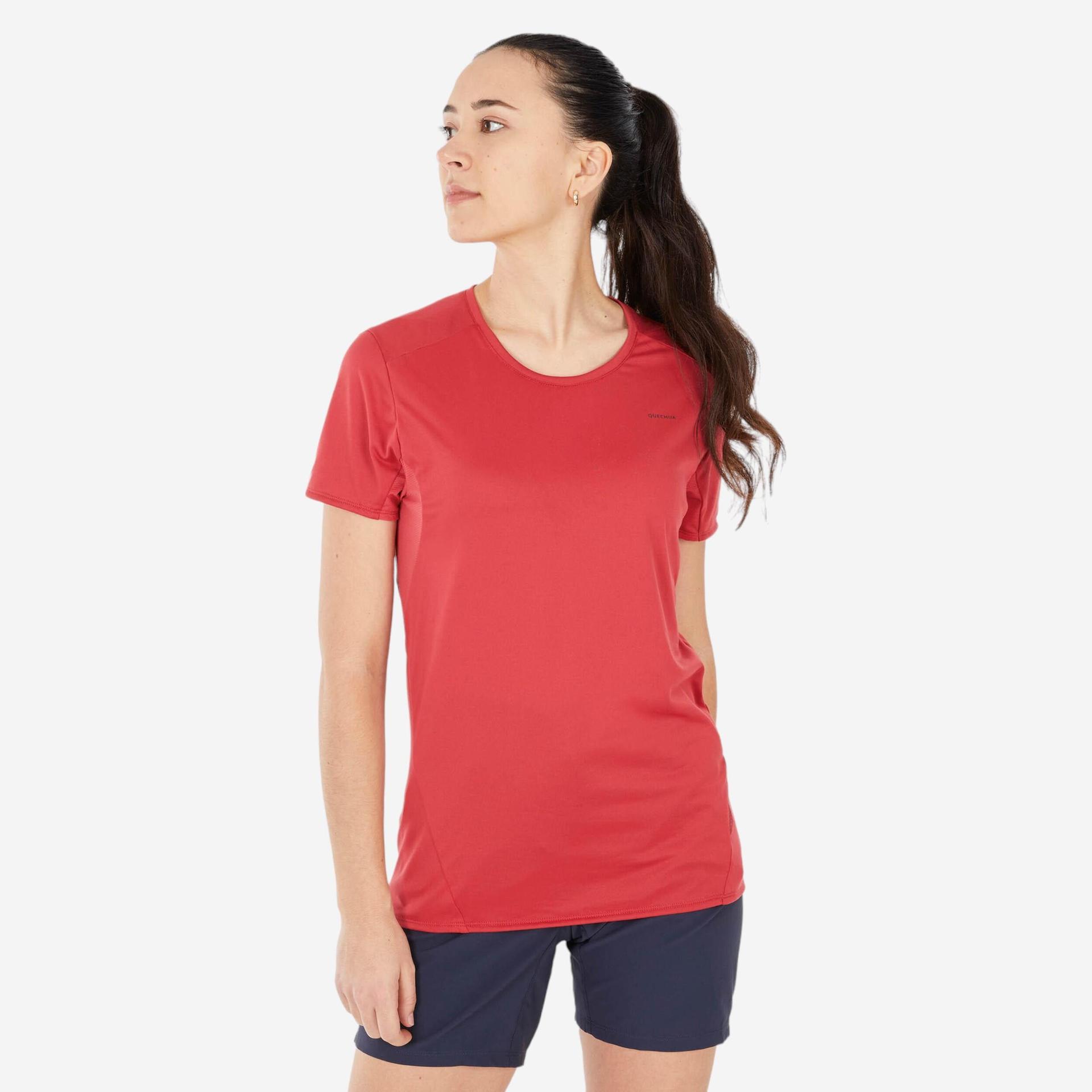 women's mountain walking short-sleeved t-shirt mh100