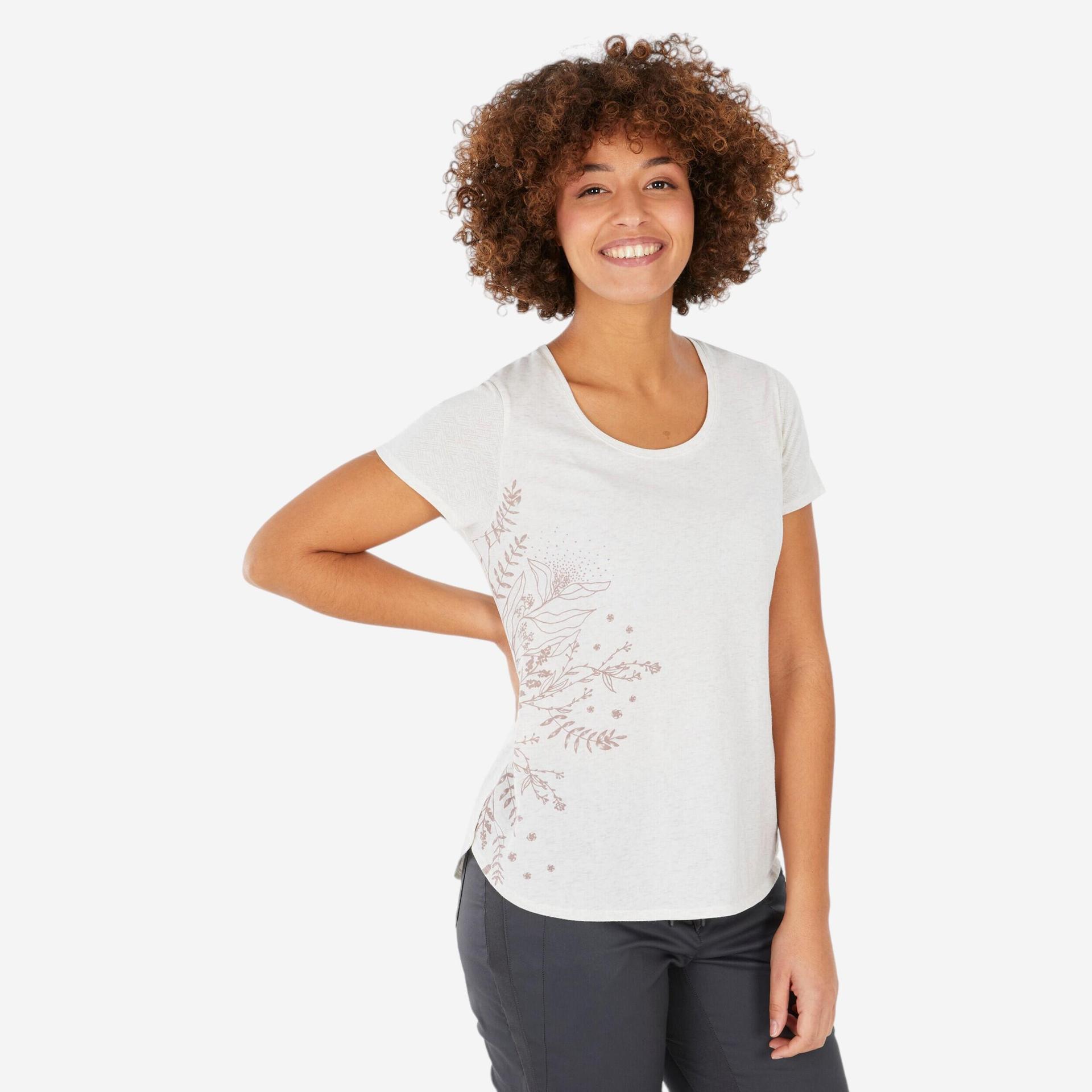 women half sleeve cotton t-shirt white - nh500