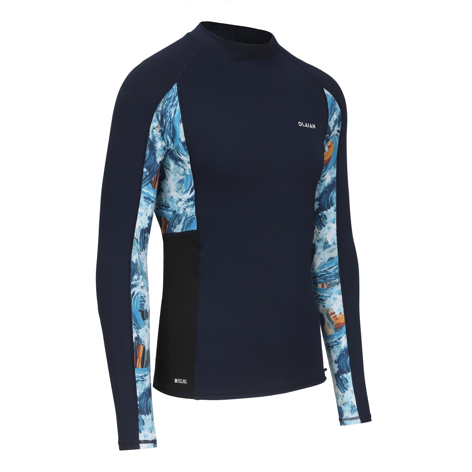 men's uv-protection surfing top blue wave