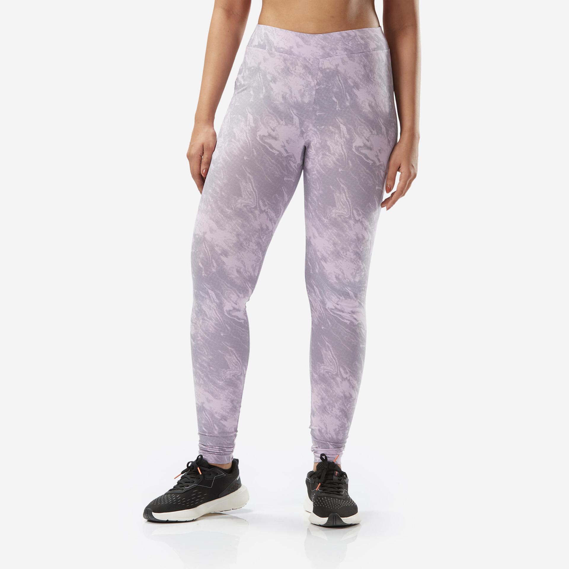 women's cotton fitness leggings - purple