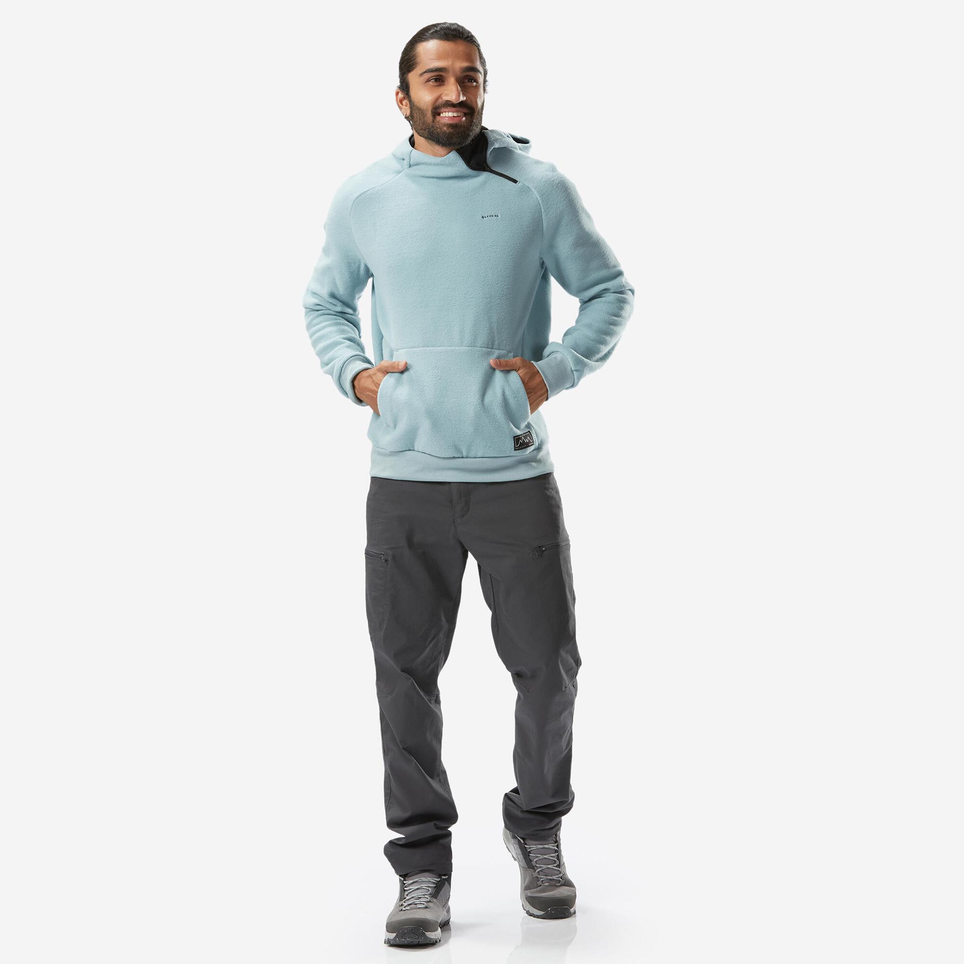 men's hiking hooded fleece sweatshirt - mh100