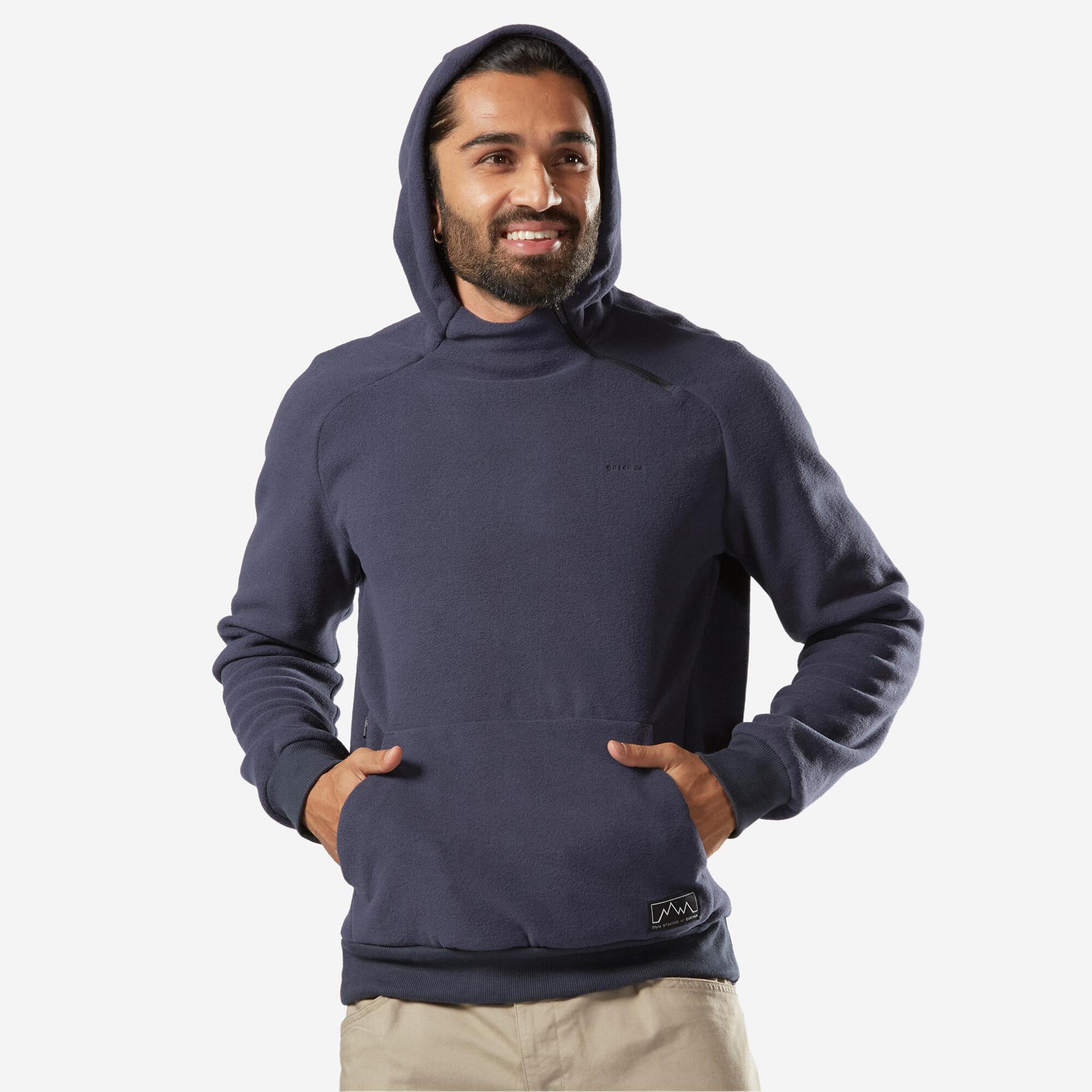 men's hiking hooded fleece sweatshirt - mh100