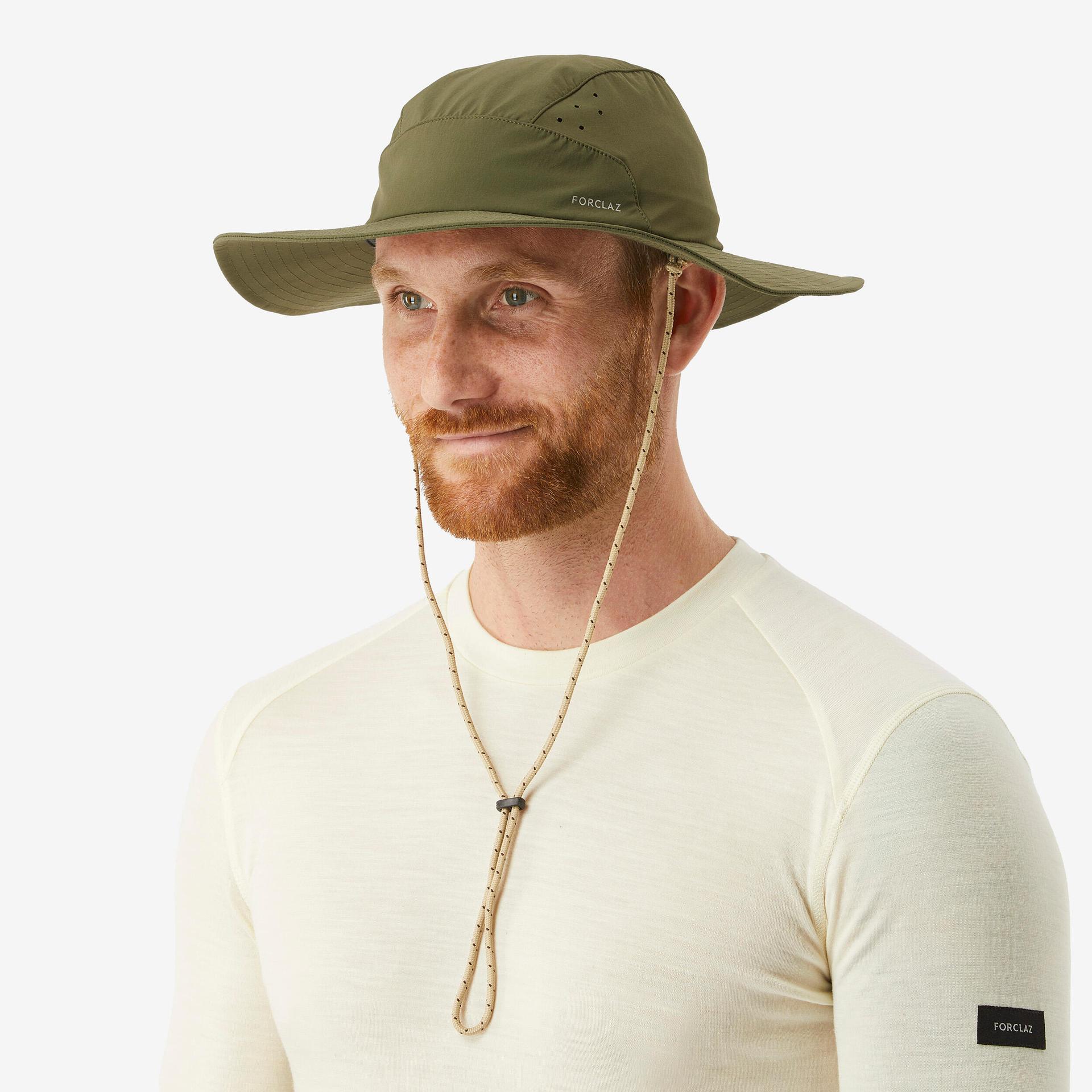 men trekking hat anti-uv mh500 khaki