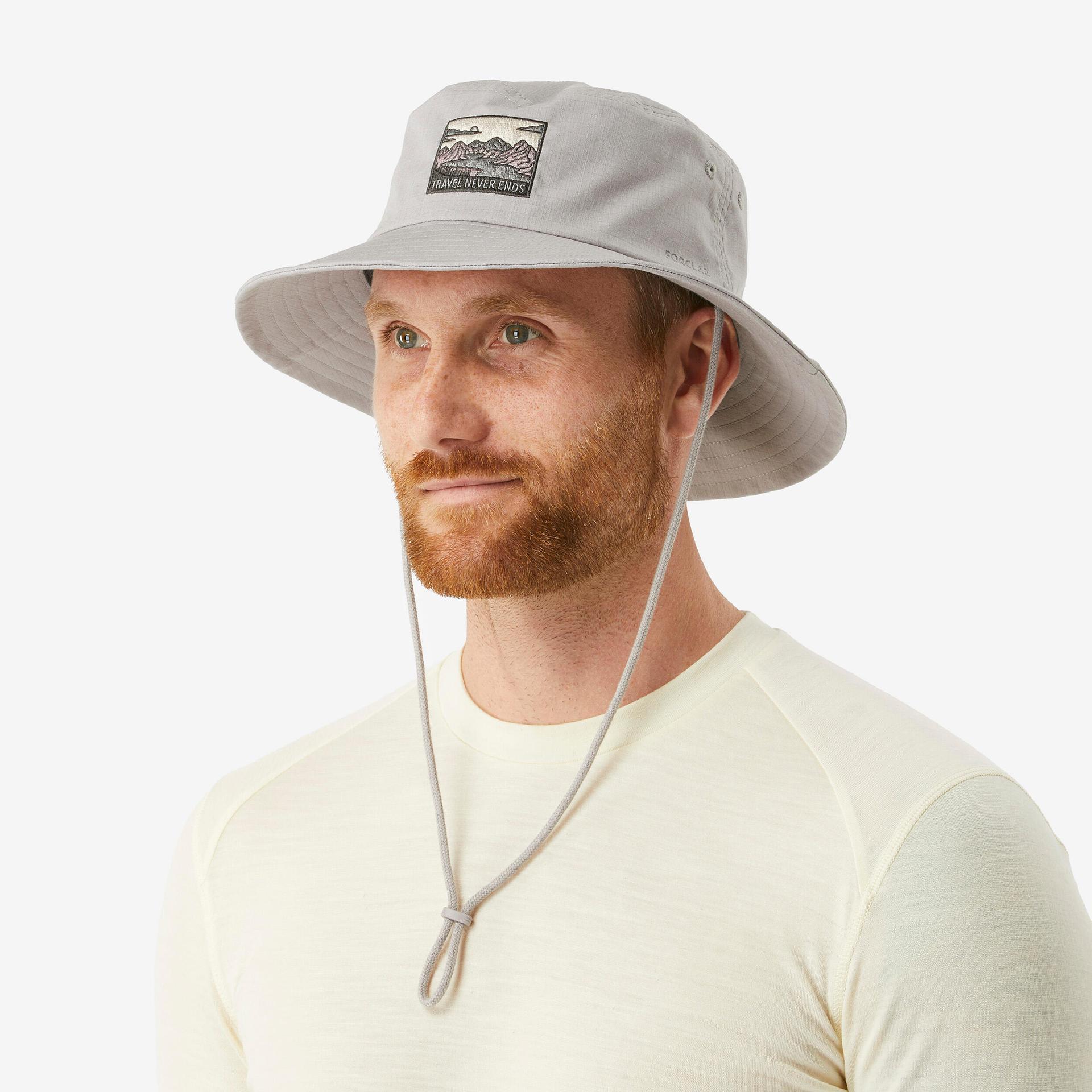 men's anti-uv trekking hat - travel 100 - grey