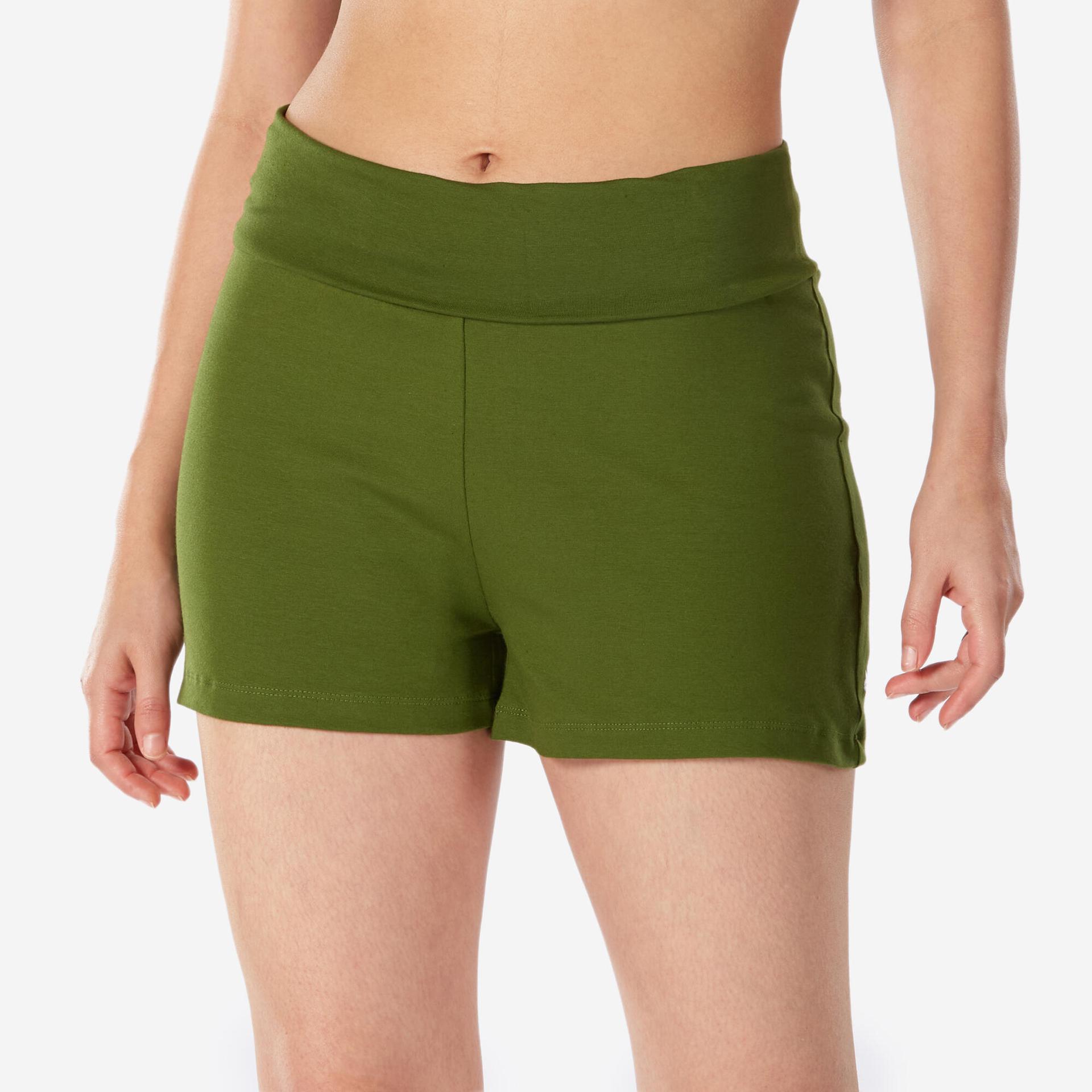 women's gentle yoga cotton shorts - beige