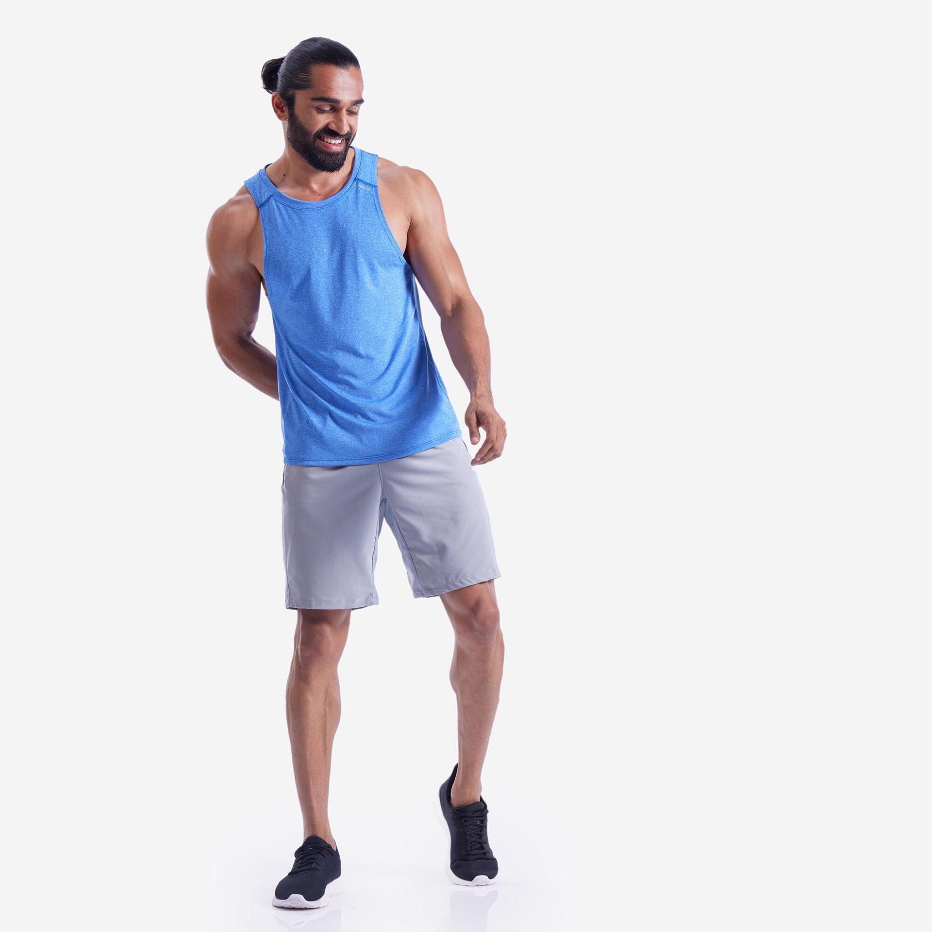 men's fitness cardio training tank top 100 - blue