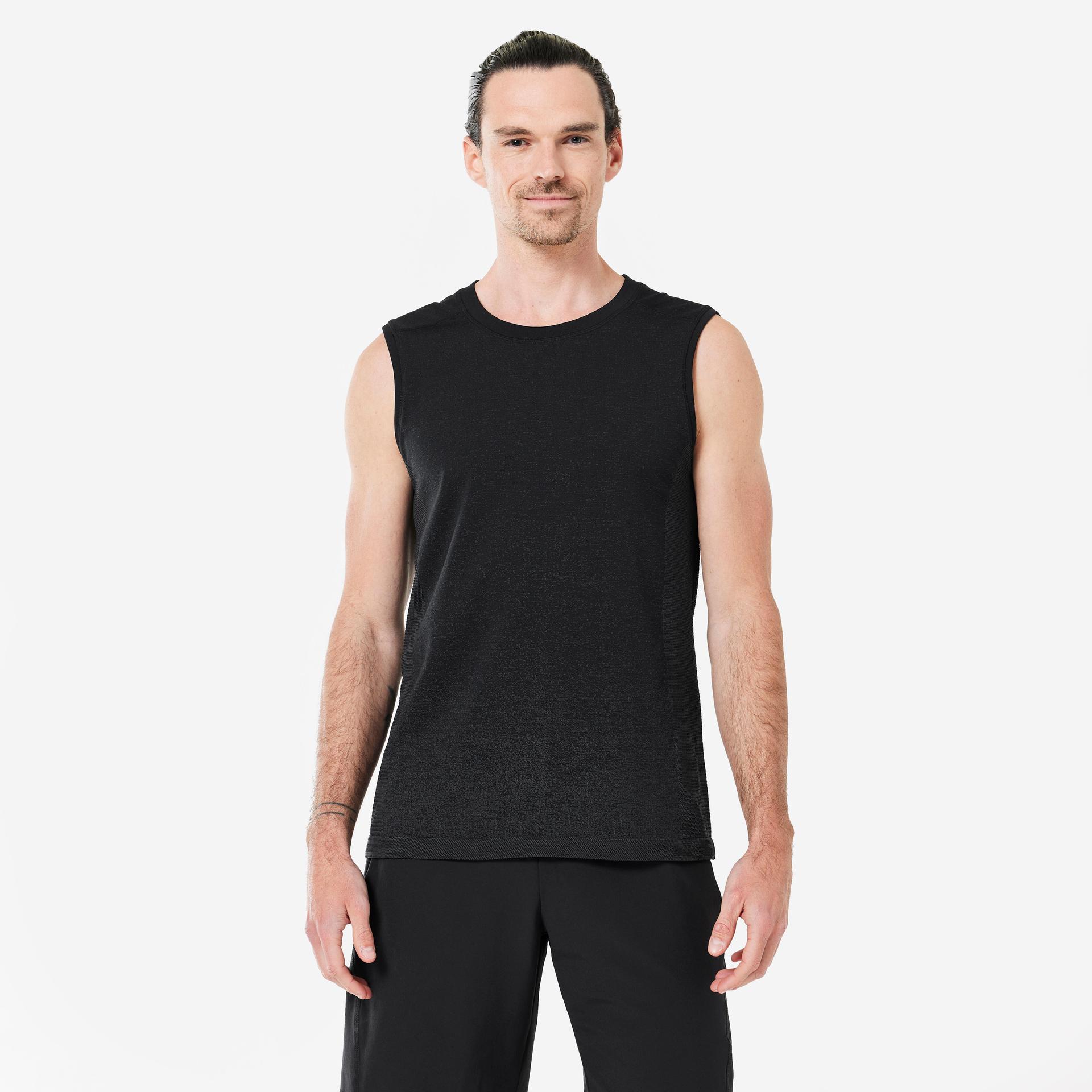 men's dynamic yoga seamless tank top - black