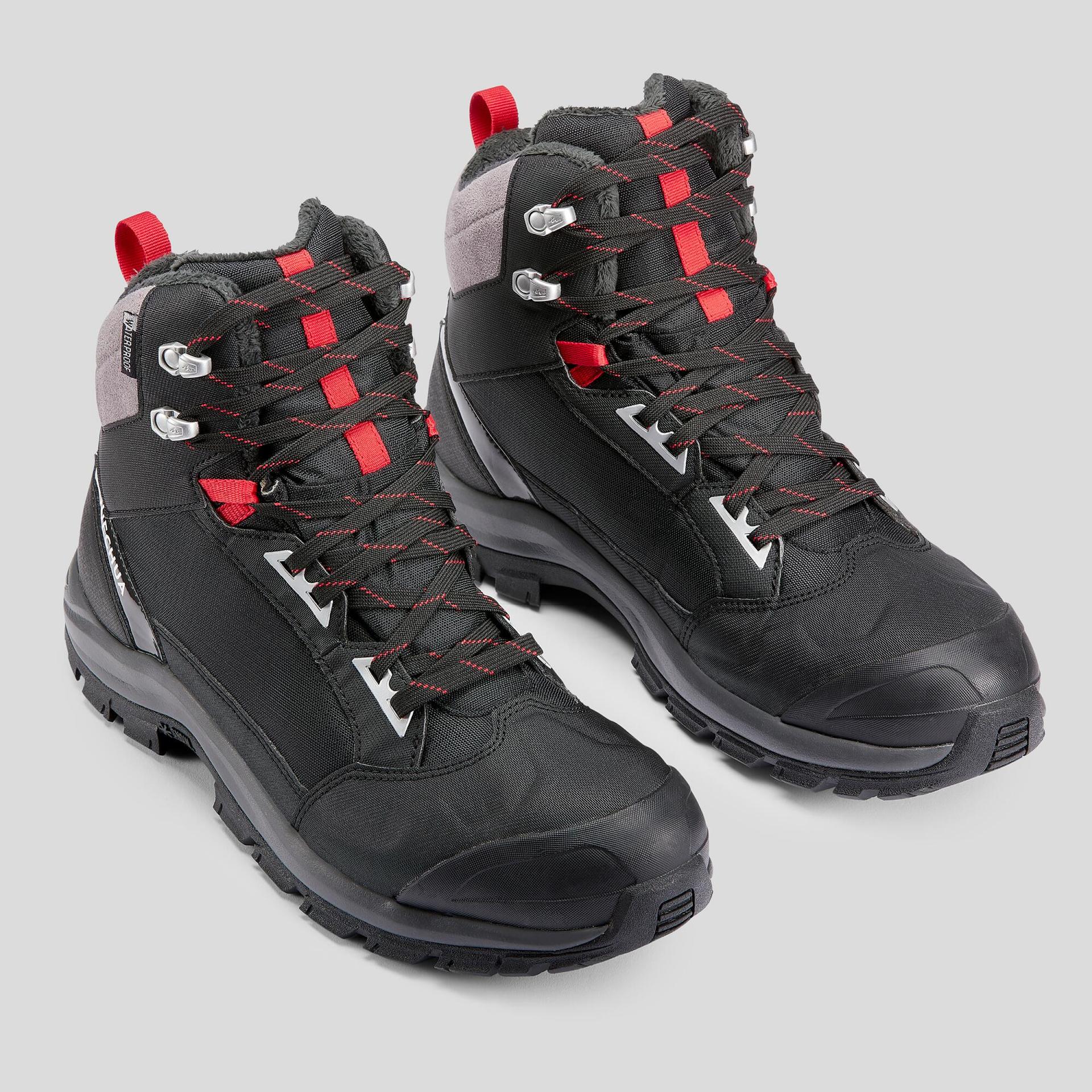 men's warm and waterproof hiking boots - sh500 mountain mid