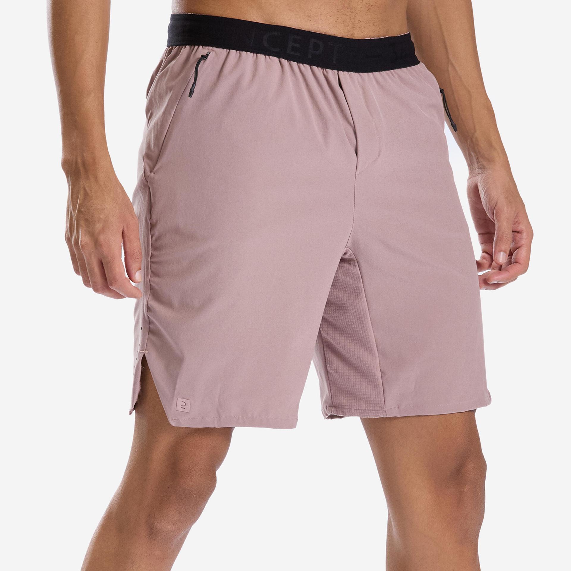 men's breathable performance cross training shorts with zipped pockets