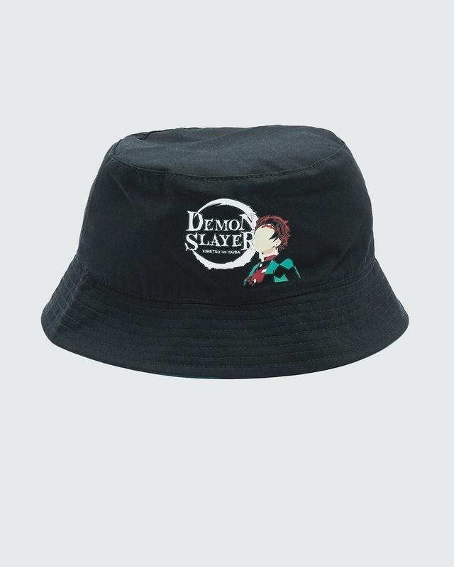 unisex black demon slayer printed bucket hat