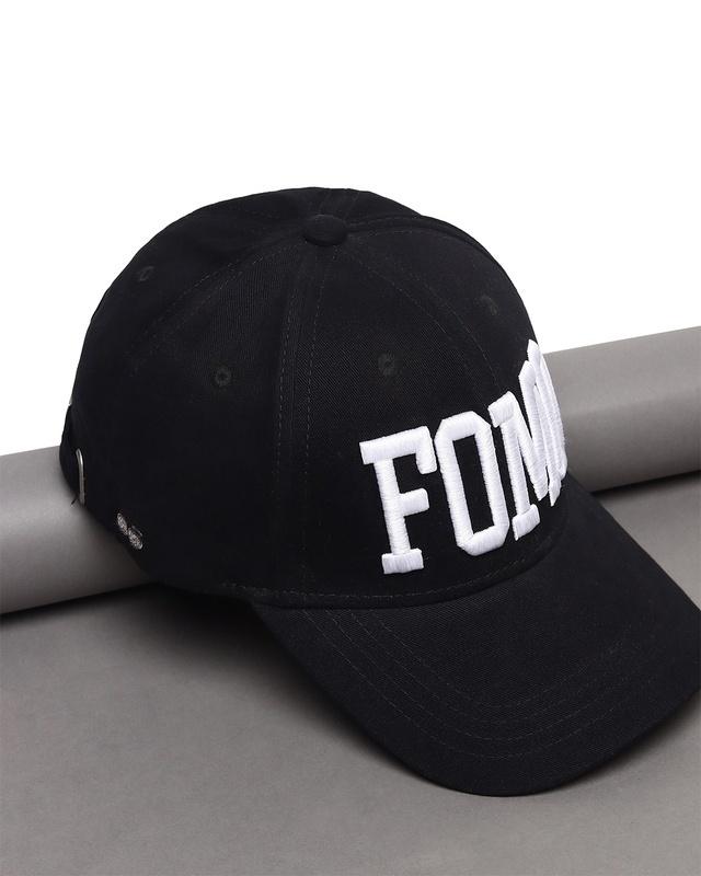 unisex black fomo baseball printed cap