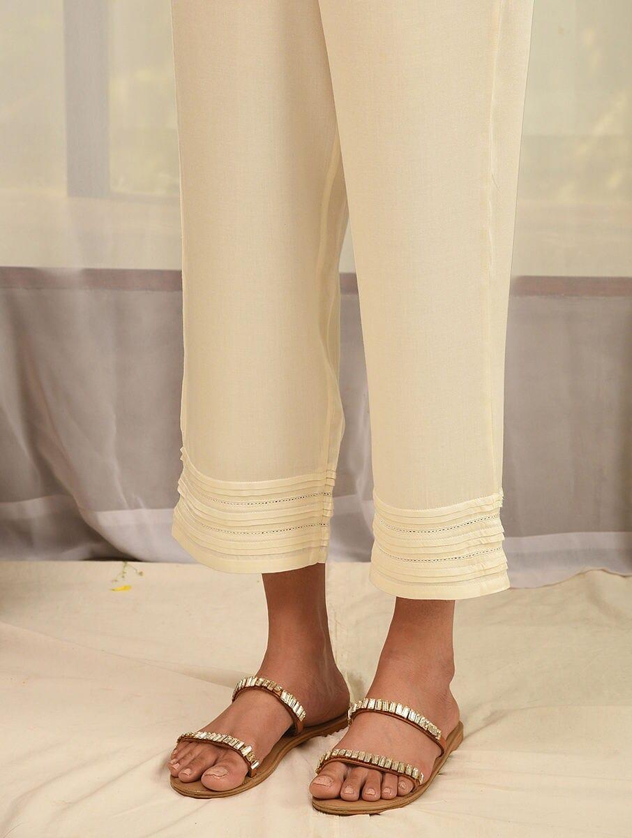 women ivory modal ankle length palazzo