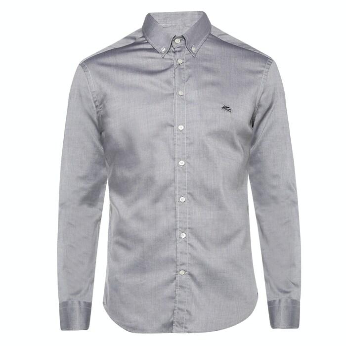 grey logo formal shirt