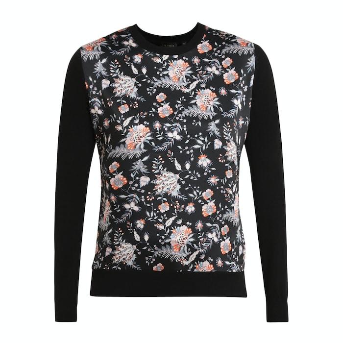 black floral print jumper