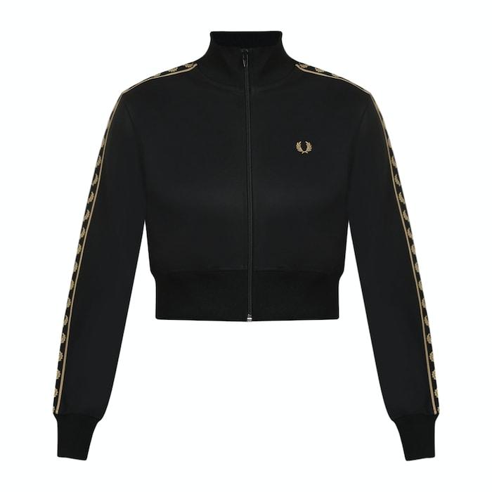 women black crop taped jacket