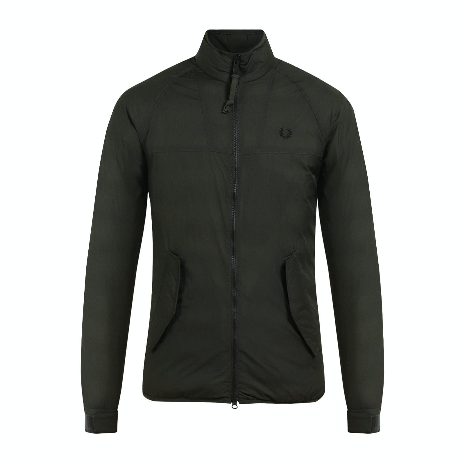 men olive insulated full zip jacket