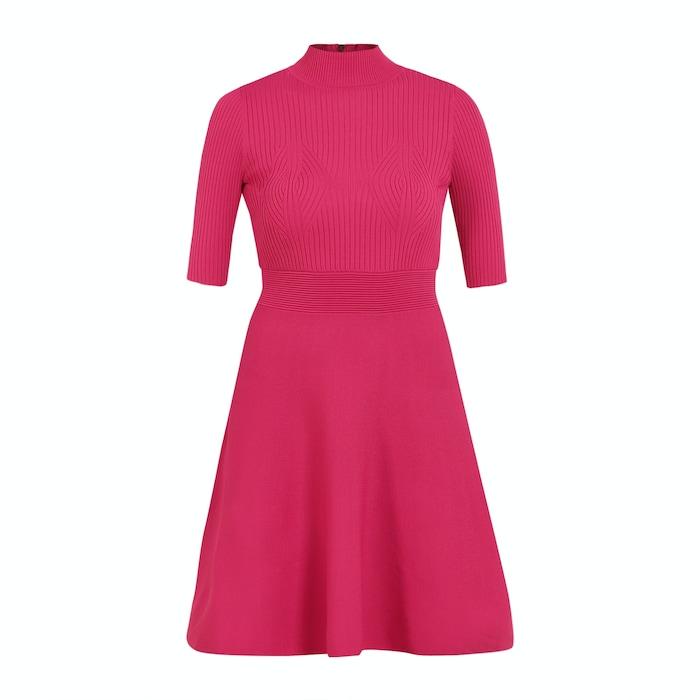 women pink zip dress