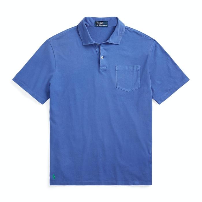 men blue classic fit lisle polo shirt