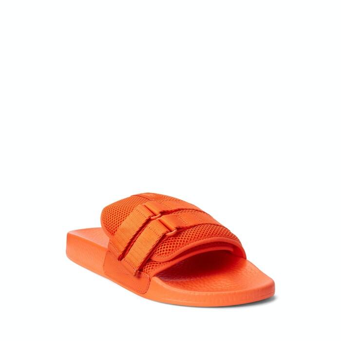 men orange utility mesh slide