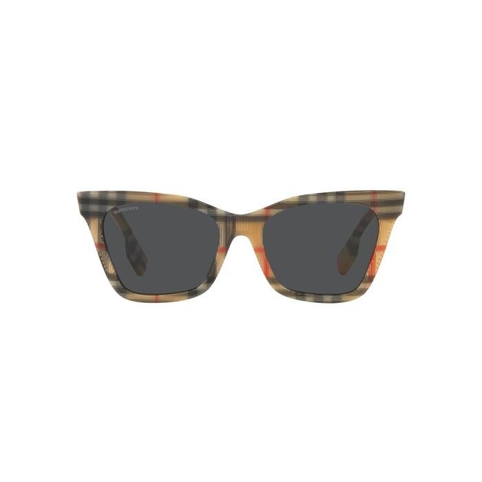 women light brown irregular acetate sunglass