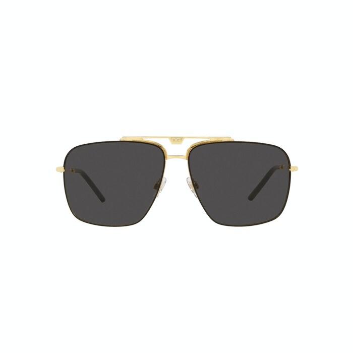 men gold square metal sunglass