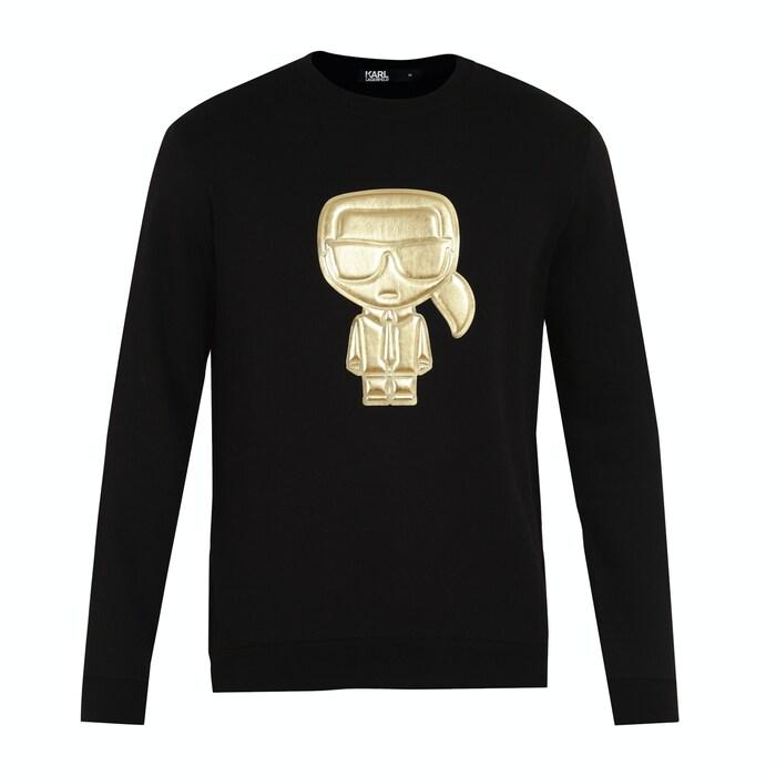 men gold big front doll sweatshirt