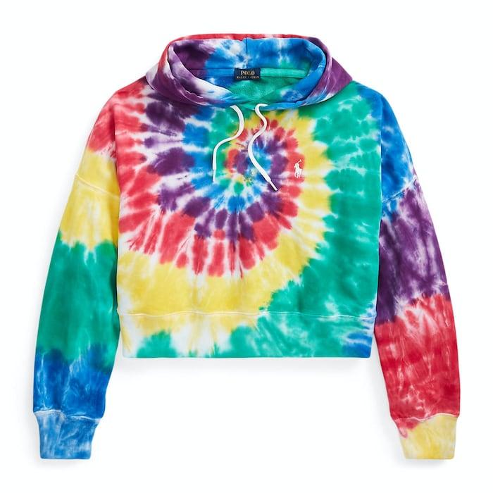 women multi tie-dye french terry hoodie