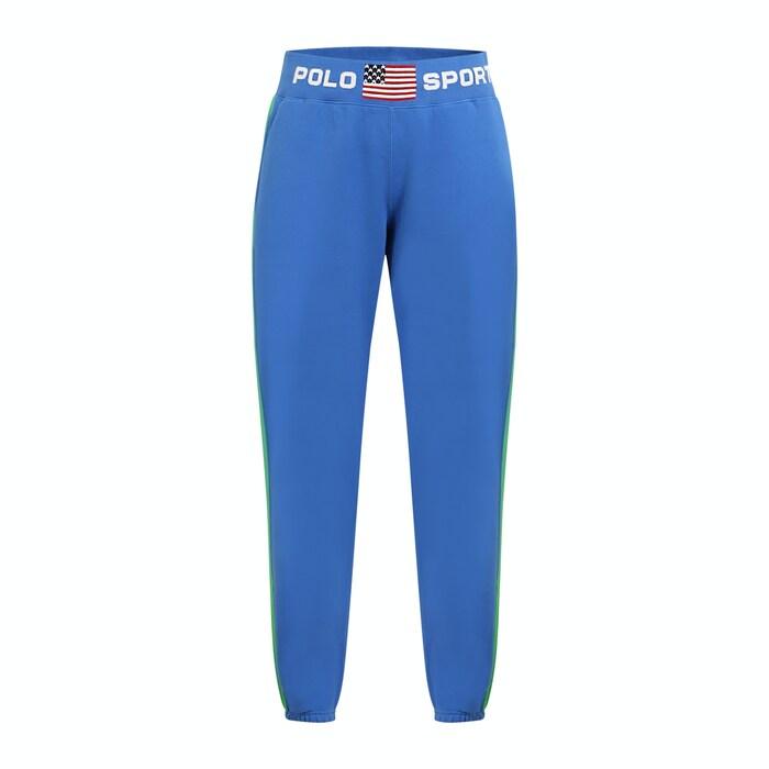 women blue ankle-length fleece track pants