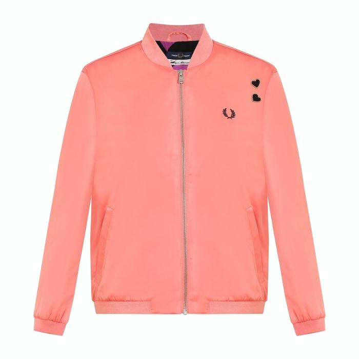 women pink satin bomber jacket