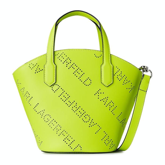 womenyellow punched logo small tote